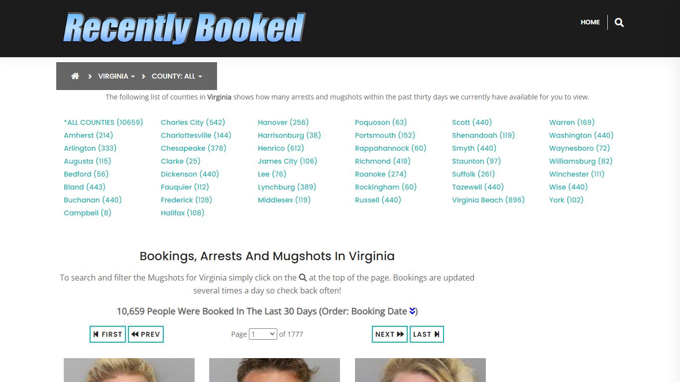 Recent bookings, Arrests, Mugshots in Virginia - Recently Booked